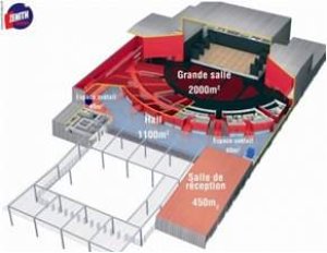 3D architectural plan of the Zenith de Dijon building