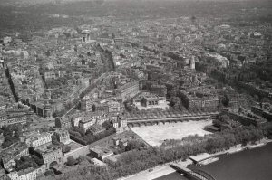 aerial view of Paris featuring the Guimet Museum as seen from the Eiffel Tower