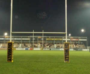 Exterior view of Stade Vuillermet sports stadium in Lyon