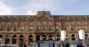 Exterior view of the Aubette building in Strasbourg