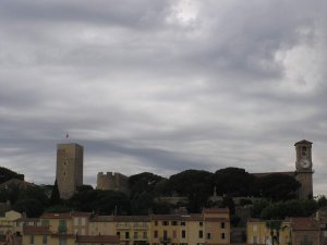 View of the Suquet tower, Sainte-Anne chapel, Notre-Dame-de-l'Espérance church, and Castre square