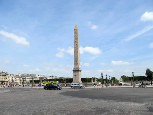 The Luxor Obelisk standing prominently in Place de la Concorde, Paris