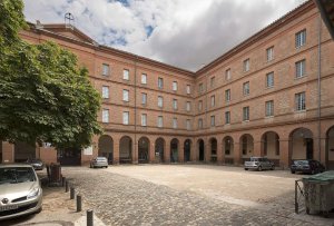 Courtyard of the former seminary now housing Ecole Superieure d'Audiovisual in Toulouse