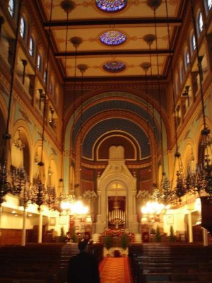 Interior view of Synagogue de Nazareth on rue Notre Dame de Nazareth in Paris
