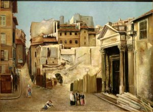 Nineteenth-century painting depicting Saint-Martin Church in Marseille before demolition