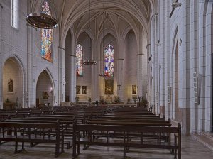 Interior view of the nave inside Notre-Dame de la Dalbade church in Toulouse