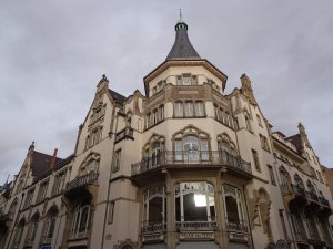 Art Nouveau section of Palais des Fêtes with intricate architectural details