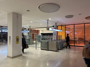 entrance to Gare Part-Dieu Vivier Merle metro station with nearby Part-Dieu shopping center in Lyon