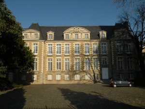 The Saint-Melaine Palace, a historic abbey manor in Rennes with classic architectural features
