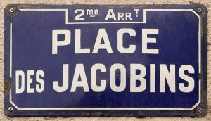 Place des Jacobins plaque signage in Lyon