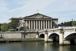 View of the Palais Bourbon and the Pont de la Concorde from the Tuileries Quay