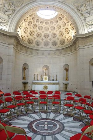 Interior view of the Chapelle expiatoire chapel in Paris dedicated to Louis XVI and Marie Antoinette