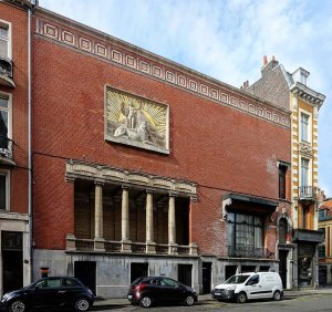 Facade of the Freemasons temple on Thiers street in Lille
