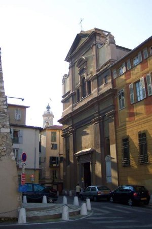 Facade of Saint Martin-Saint Augustin Church in Nice old town