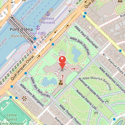 Map showing the location of Les savants de la tour Eiffel in Paris