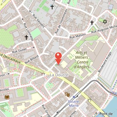 Map showing the location of Abbaye du Ronceray in Angers