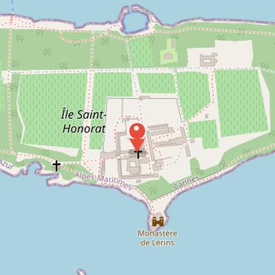 Map showing the location of Abbaye Saint-Honorat de Lérins in Cannes
