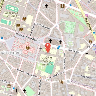 Map showing the location of Abbey of St Genevieve in Paris
