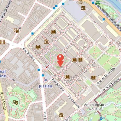 Map showing the location of Abbey of St. Victor in Paris
