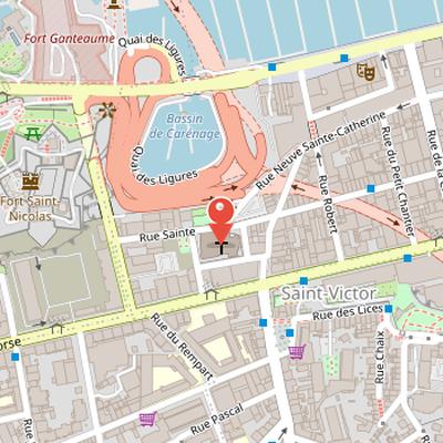 Map showing the location of Abbey of St. Victor in Marseille