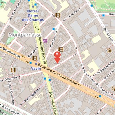 Map showing the location of Académie de la Grande Chaumière in Paris