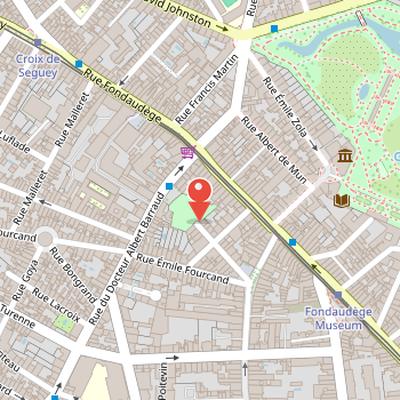 Map showing the location of Le palais Gallien in Bordeaux