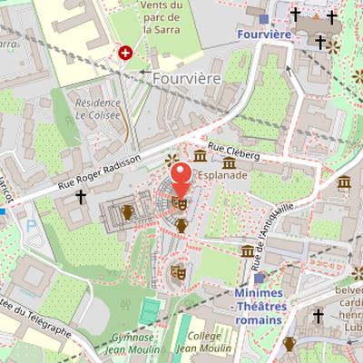 Map showing the location of Ancient Theatre of Lyon in Lyon