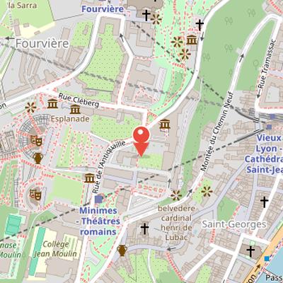 Map showing the location of Antiquaille Hospital in Lyon