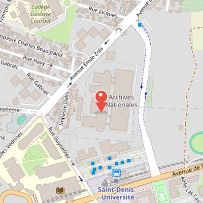 Map showing the location of Archives nationales in Paris