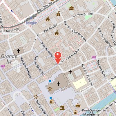 Map showing the location of Argentoratum in Strasbourg