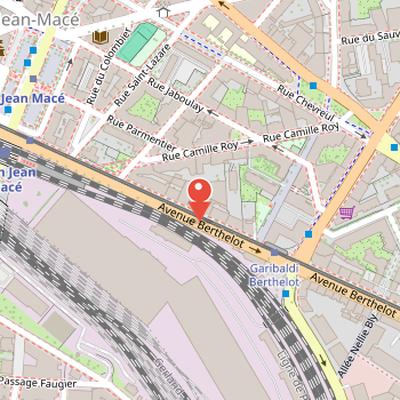 Map showing the location of Avenue Berthelot in Lyon
