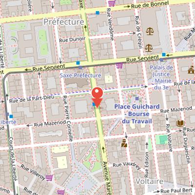 Map showing the location of Avenue de Saxe in Lyon