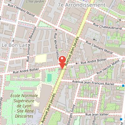Map showing the location of Avenue Jean-Jaurès in Lyon