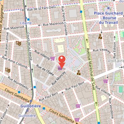 Map showing the location of Bahadourian in Lyon