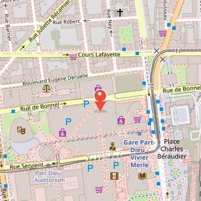 Map showing the location of Les casernes de la Part-Dieu in Lyon