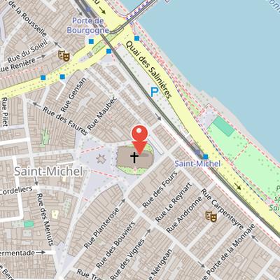 Map showing the location of Basilica of St. Michael in Bordeaux