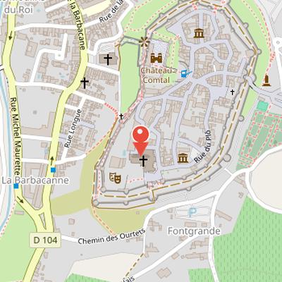 Map showing the location of Basilica of St. Nazaire and St. Celse in Carcassonne