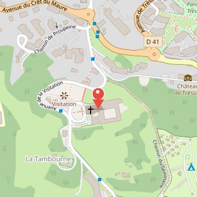 Map showing the location of Basilica of the Visitation in Annecy