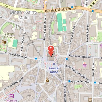 Map showing the location of Basilique Notre-Dame de Bonne Nouvelle in Rennes