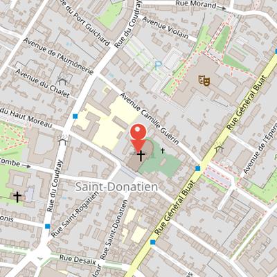 Map showing the location of Basilique Saint-Donatien-et-Saint-Rogatien in Nantes