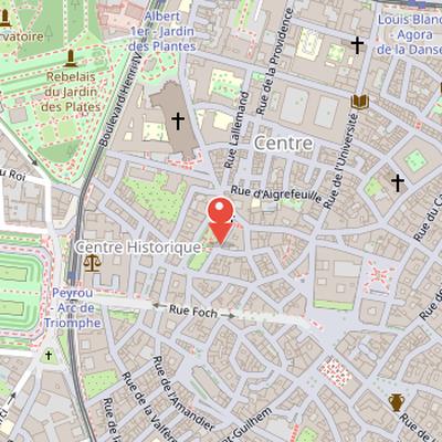 Map showing the location of Hôtel Richer de Belleval in Montpellier