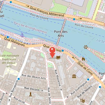 Map showing the location of Bibliothèque Mazarine in Paris
