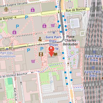 Map showing the location of Bibliothèque municipale de Lyon in Lyon