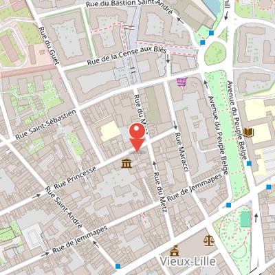 Map showing the location of Birthplace of Charles de Gaulle in Lille