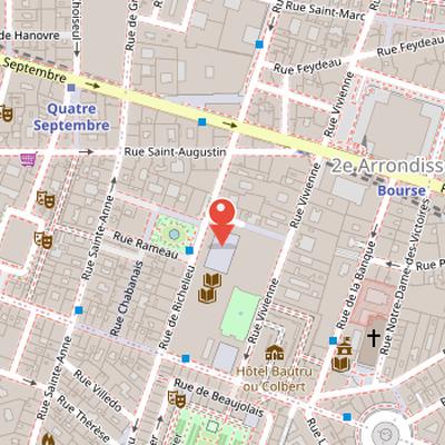 Map showing the location of Cabinet des médailles in Paris