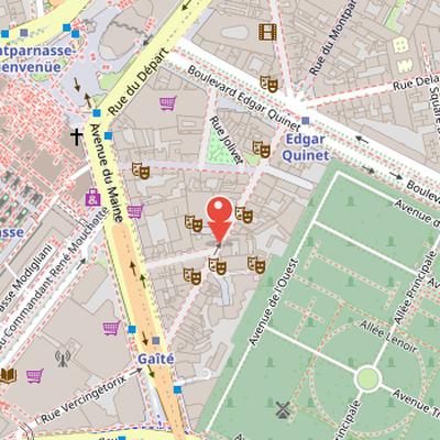 Map showing the location of Bobino in Paris