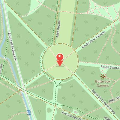 Map showing the location of Bois de Vincennes in Paris