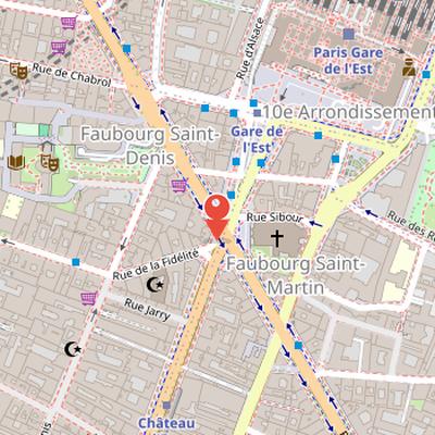 Map showing the location of Boulevard de Magenta in Paris