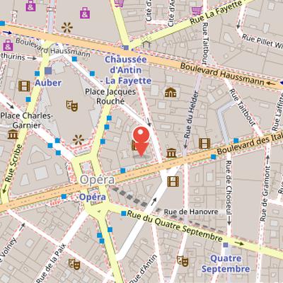 Map showing the location of Boulevard des Capucines in Paris