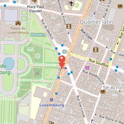 Map showing the location of Boulevard Saint-Michel in Paris